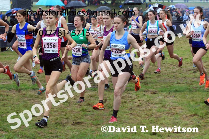 Junior Womens 2023 National Cross Country Relays, Berry Hill Park, Mansfield.  Photo: David T. Hewitson/Sports for All Pics